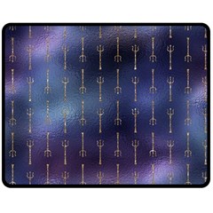 Trident On Blue Ocean  Double Sided Fleece Blanket (medium)  by ConteMonfrey