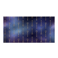 Trident On Blue Ocean  Satin Wrap 35  X 70  by ConteMonfrey