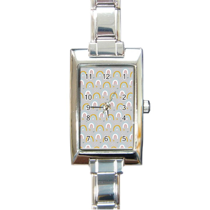 Rainbow pattern Rectangle Italian Charm Watch