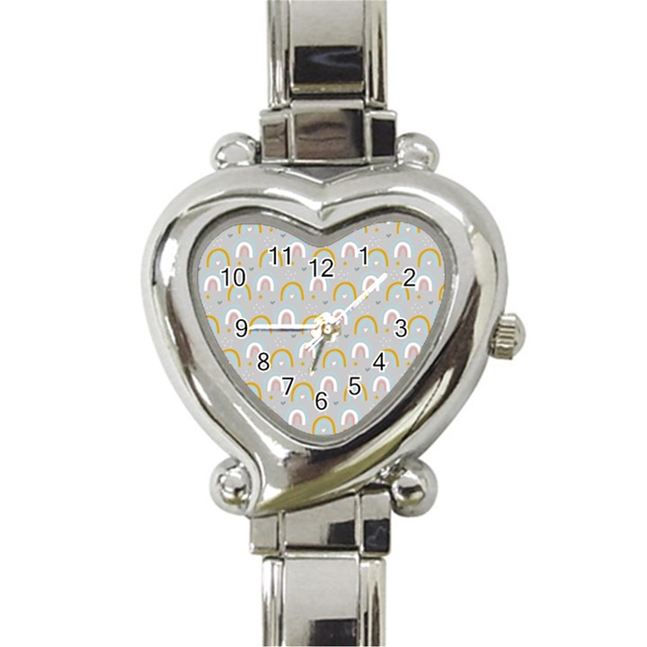 Rainbow pattern Heart Italian Charm Watch