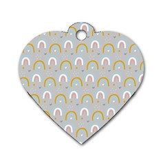 Rainbow Pattern Dog Tag Heart (two Sides) by ConteMonfrey