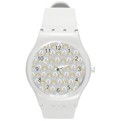 Rainbow Pattern Round Plastic Sport Watch (m) by ConteMonfrey