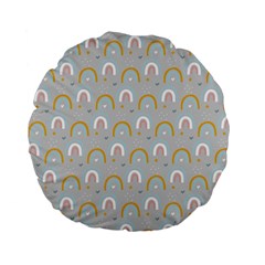 Rainbow Pattern Standard 15  Premium Flano Round Cushions by ConteMonfrey