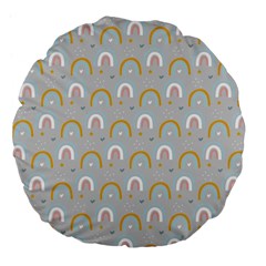 Rainbow Pattern Large 18  Premium Flano Round Cushions by ConteMonfrey