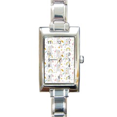 Unicorns Rainbow Rectangle Italian Charm Watch by ConteMonfrey