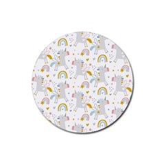 Unicorns Rainbow Rubber Round Coaster (4 Pack) by ConteMonfrey