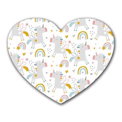 Unicorns Rainbow Heart Mousepad by ConteMonfrey