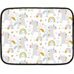 Unicorns rainbow Fleece Blanket (Mini) 35 x27  Blanket