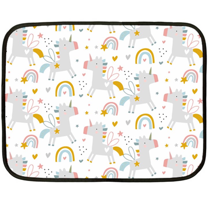 Unicorns rainbow Fleece Blanket (Mini)