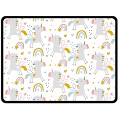 Unicorns Rainbow Fleece Blanket (large)  by ConteMonfrey