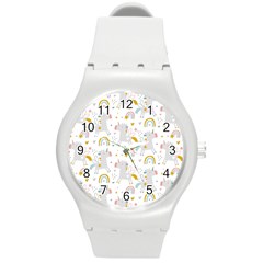 Unicorns Rainbow Round Plastic Sport Watch (m) by ConteMonfrey