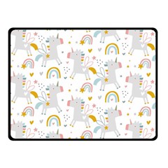 Unicorns Rainbow Double Sided Fleece Blanket (small)  by ConteMonfrey