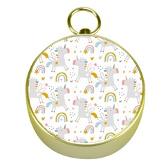 Unicorns Rainbow Gold Compasses by ConteMonfrey