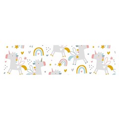 Unicorns Rainbow Oblong Satin Scarf (16  X 60 ) by ConteMonfrey