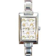 Unicorns, Hearts And Rainbows Rectangle Italian Charm Watch by ConteMonfrey