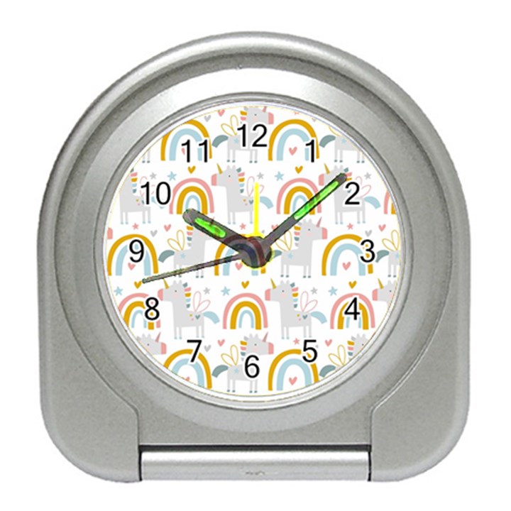 Unicorns, hearts and Rainbows Travel Alarm Clock