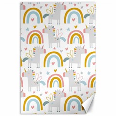 Unicorns, Hearts And Rainbows Canvas 24  X 36  by ConteMonfrey