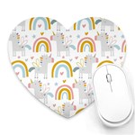 Unicorns, hearts and Rainbows Heart Mousepad Front