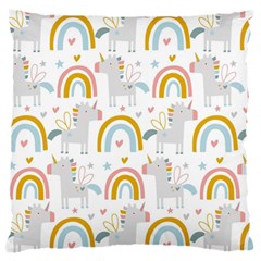 Unicorns, Hearts And Rainbows Large Cushion Case (one Side) by ConteMonfrey