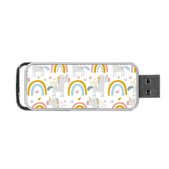 Unicorns, hearts and Rainbows Portable USB Flash (One Side)