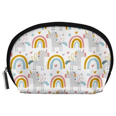 Unicorns, Hearts And Rainbows Accessory Pouch (large) by ConteMonfrey