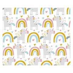 Unicorns, Hearts And Rainbows Double Sided Flano Blanket (small)  by ConteMonfrey