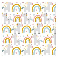 Unicorns, Hearts And Rainbows Square Satin Scarf (36  X 36 ) by ConteMonfrey