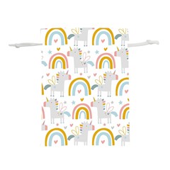 Unicorns, Hearts And Rainbows Lightweight Drawstring Pouch (l) by ConteMonfrey