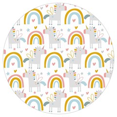 Unicorns, Hearts And Rainbows Round Trivet by ConteMonfrey