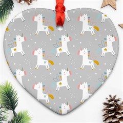 Cute Unicorns Heart Ornament (two Sides)