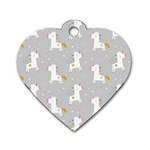 Cute unicorns Dog Tag Heart (Two Sides) Back