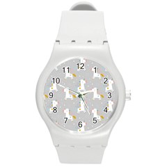 Cute Unicorns Round Plastic Sport Watch (m) by ConteMonfrey