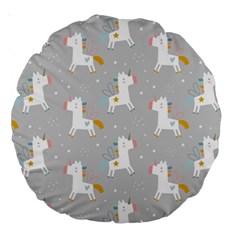 Cute Unicorns Large 18  Premium Round Cushions by ConteMonfrey