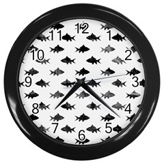 Cute Small Sharks   Wall Clock (black) by ConteMonfrey