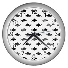 Cute Small Sharks   Wall Clock (silver) by ConteMonfrey