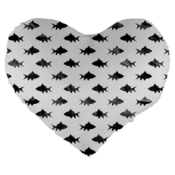 Cute Small Sharks   Large 19  Premium Heart Shape Cushions