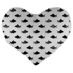 Cute Small Sharks   Large 19  Premium Heart Shape Cushions Back