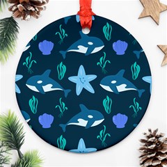 Whale And Starfish  Ornament (round) by ConteMonfrey