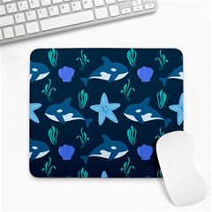 Whale And Starfish  Large Mousepad by ConteMonfrey