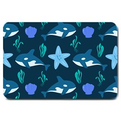 Whale And Starfish  Large Doormat by ConteMonfrey