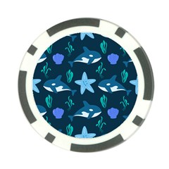 Whale And Starfish  Poker Chip Card Guard by ConteMonfrey