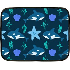 Whale And Starfish  Double Sided Fleece Blanket (mini)  by ConteMonfrey