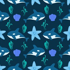 Whale And Starfish  Play Mat (square)