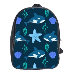 Whale And Starfish  School Bag (xl) by ConteMonfrey