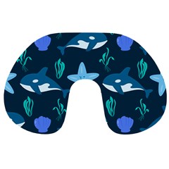 Whale And Starfish  Travel Neck Pillow by ConteMonfrey