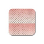 Mermaid Ombre Scales  Rubber Square Coaster (4 pack) Front