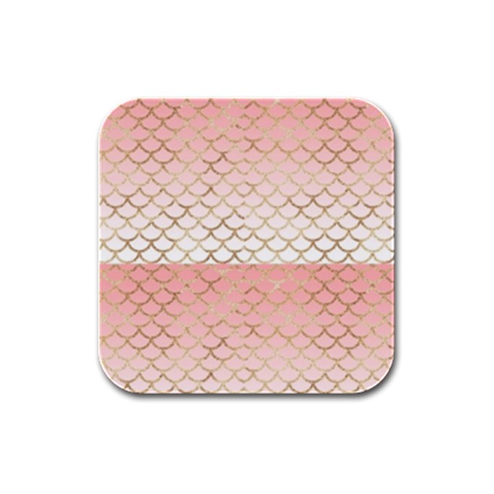 Mermaid Ombre Scales  Rubber Square Coaster (4 pack)