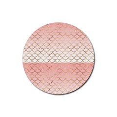 Mermaid Ombre Scales  Rubber Coaster (round) by ConteMonfrey