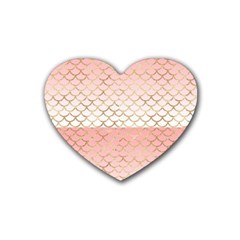 Mermaid Ombre Scales  Rubber Coaster (heart) by ConteMonfrey