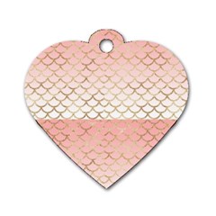 Mermaid Ombre Scales  Dog Tag Heart (two Sides) by ConteMonfrey